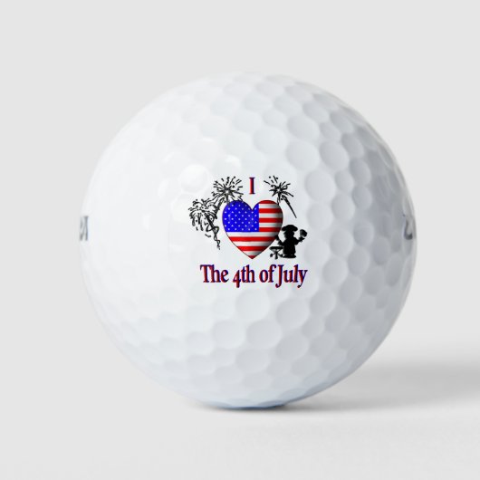 Ik hou van 4 juli golfballen (Voorkant)