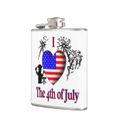 Ik hou van 4 juli heupfles (Links)