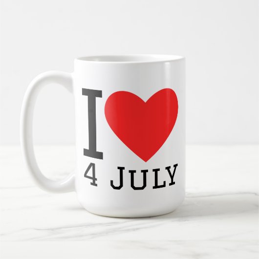 Ik hou van 4 juli koffiemok (Links)