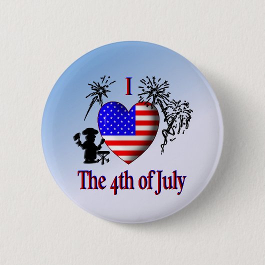 Ik hou van 4 juli ronde button 5,7 cm (Voorkant)
