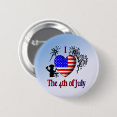 Ik hou van 4 juli ronde button 5,7 cm (Voorkant /achterkant)