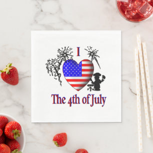 Ik hou van 4 juli servet