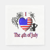 Ik hou van 4 juli servet (Voorkant)