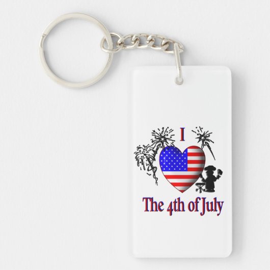 Ik hou van 4 juli sleutelhanger (Voorkant)