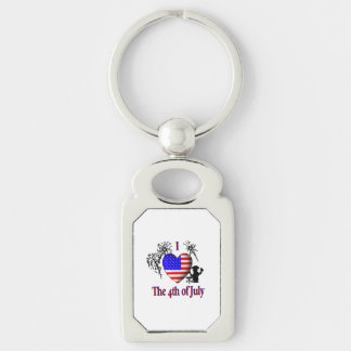 Ik hou van 4 juli sleutelhanger
