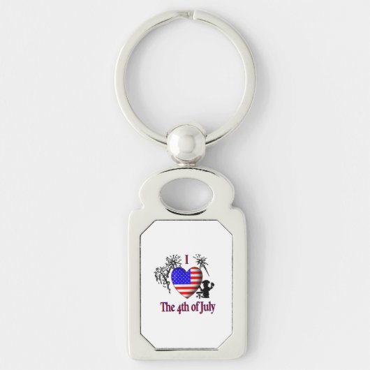 Ik hou van 4 juli sleutelhanger (Voorkant)
