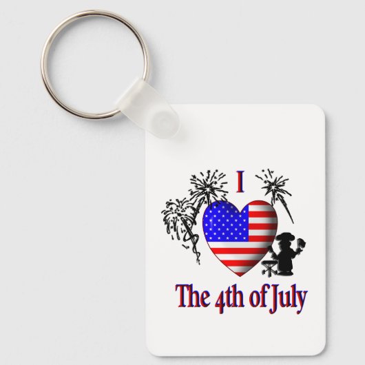 Ik hou van 4 juli sleutelhanger (Voorkant)