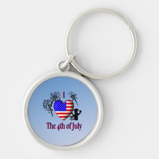 Ik hou van 4 juli sleutelhanger (Voorkant)