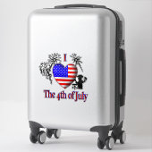 Ik hou van 4 juli sticker (Koffer)