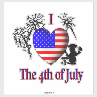 Ik hou van 4 juli sticker