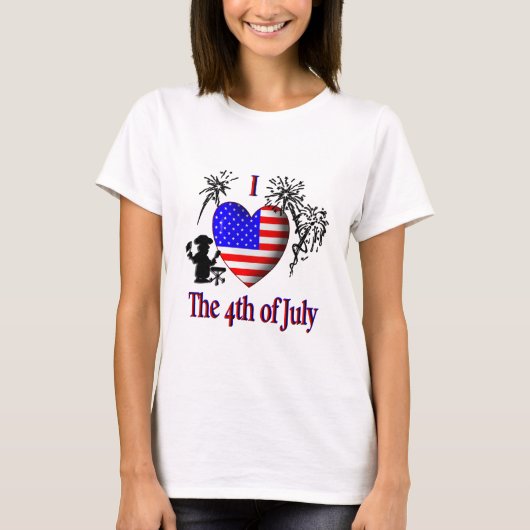 Ik hou van 4 juli t-shirt (Voorkant)