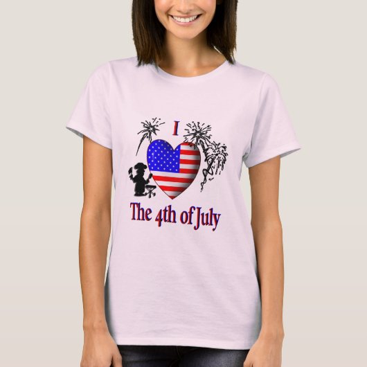 Ik hou van 4 juli t-shirt (Voorkant)