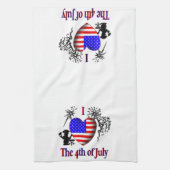 Ik hou van 4 juli theedoek (Verticaal)