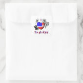 Ik hou van 4 juli vierkante sticker (Tas)