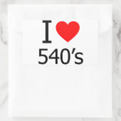 Ik hou van 540's rechthoekige sticker (Tas)