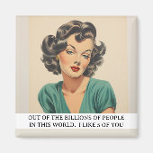 Ik hou van 5 sarcastisch grappig retro 50s Gezegde Magneet (Voorkant)