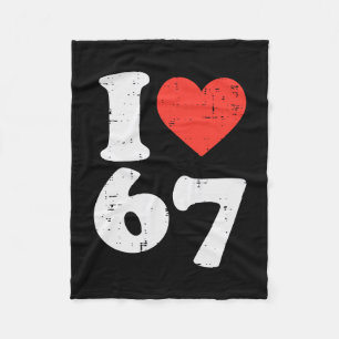 Ik hou van 67 Grappige 6 7 Kostuum Meme Zes Zeven Fleece Deken