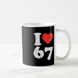 Ik hou van 67 grappige 6 7 kostuum meme zes zeven koffiemok