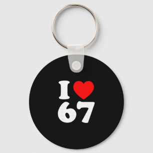 Ik hou van 67 jaar oud 67e verjaardagsfeest jubile sleutelhanger