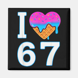 Ik hou van 67 Meme Hart 6 7 Merch Spullen Zes Zeve Magneet