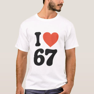 Ik hou van 67 Retro Hart T-Shirt