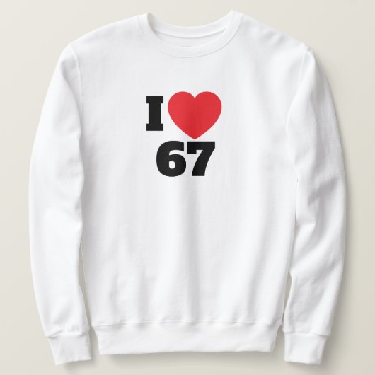 Ik hou van 67 trui (Design voorkant)