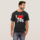 Ik hou van 70's donker t-shirt (Voorkant volledig)