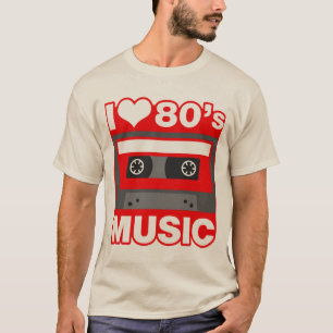 ik hou van 80 muziek t-shirt