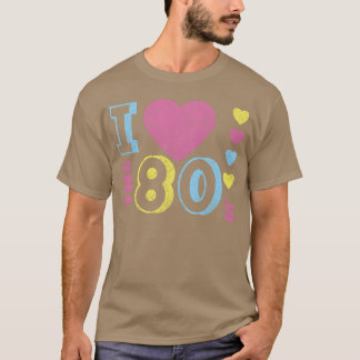 ik hou van 80 s retro t-shirt