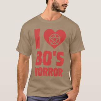 Ik hou van 80s Horror Hart Pentagram Griezelfilm R T-shirt