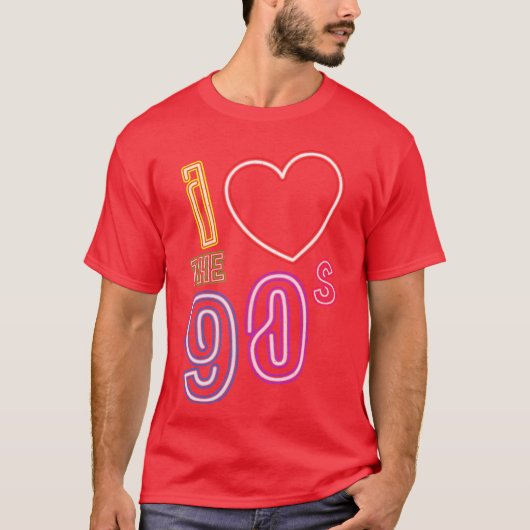 ik hou van 90s Retro Old School T-shirt (Voorkant)
