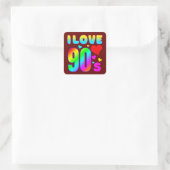 ik hou van 90s vierkante sticker (Tas)