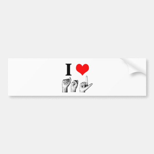 Ik hou van A-S-L Bumpersticker (Voorkant)
