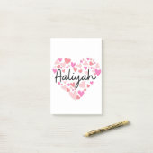 Ik hou van Aaliyah Post-it® Notes (Op bureau)