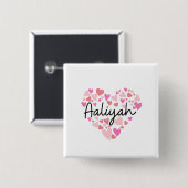 Ik hou van Aaliyah Vierkante Button 5,1 Cm (Voorkant /achterkant)
