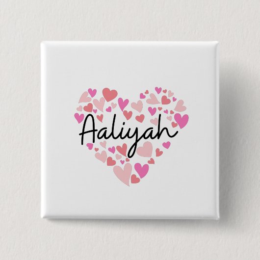 Ik hou van Aaliyah Vierkante Button 5,1 Cm (Voorkant)