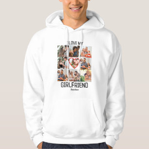 Ik hou van Aangepast Vriendin 9 Fotocollage Hoodie