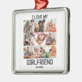 Ik hou van Aangepast Vriendin 9 Fotocollage Metalen Ornament (Links)