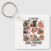 Ik hou van Aangepast Vriendin 9 Fotocollage Sleutelhanger (Voorkant)