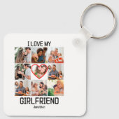 Ik hou van Aangepast Vriendin 9 Fotocollage Sleutelhanger (Achterkant)