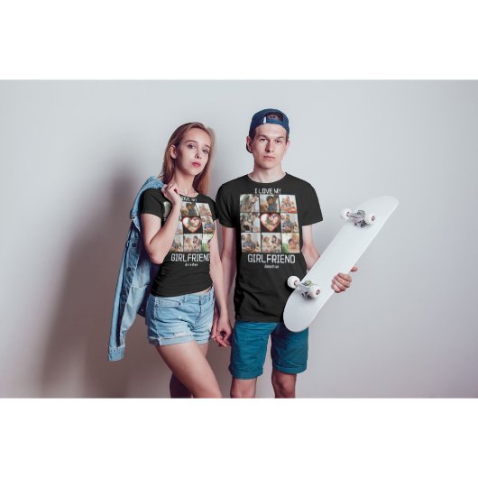 Ik hou van Aangepast Vriendin 9 Fotocollage T-shirt