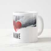 Ik hou van aangepaste naam grote koffiekop (Voorkant rechts)