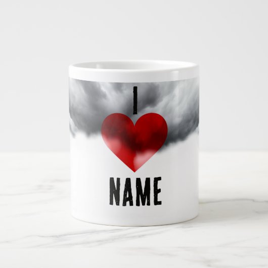 Ik hou van aangepaste naam grote koffiekop (Voorkant)