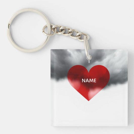 Ik hou van aangepaste naam sleutelhanger (voorkant)