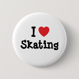 Ik hou van aangepaste Skating-hartmaatstaf Ronde Button 5,7 Cm