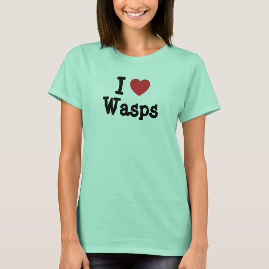 Ik hou van aangepaste Wasps-hartslag T-shirt (Voorkant)