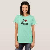 Ik hou van aangepaste Wasps-hartslag T-shirt (Voorkant volledig)