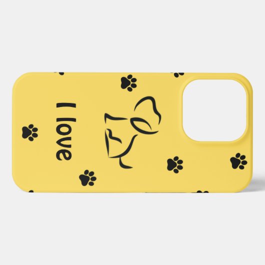 Ik hou van aangepaste Yellowbabo hond iPhone Hoesje (Achterkant horizontaal)