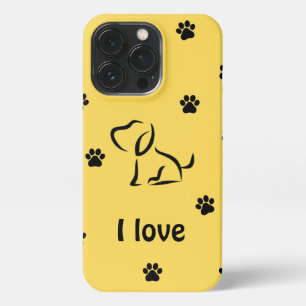 Ik hou van aangepaste Yellowbabo hond iPhone 13 Pro Hoesje