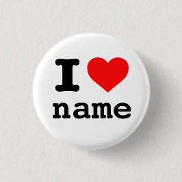 "Ik hou van (aanpasbare naam)" Ronde Button 3,2 Cm
